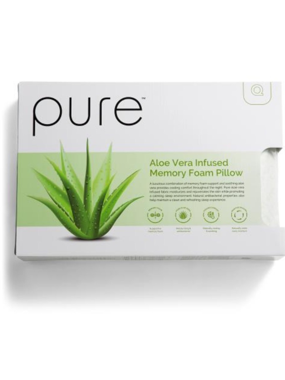 Pure Aloe Vera Infused Memory Foam Pillow - Green